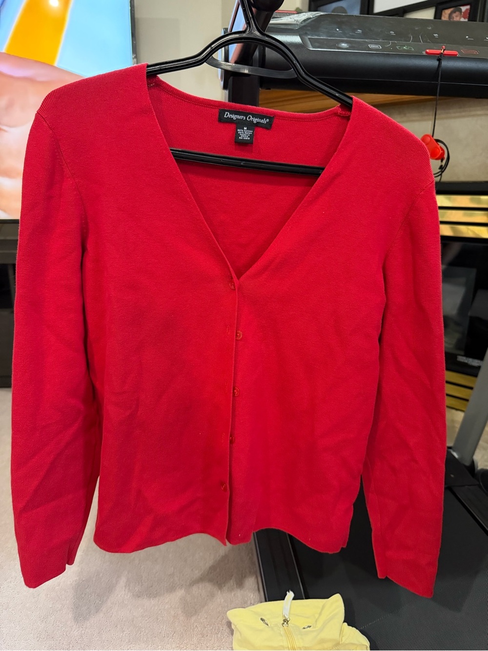 Designers Originals Bright Red V-Neck Button Cardigan